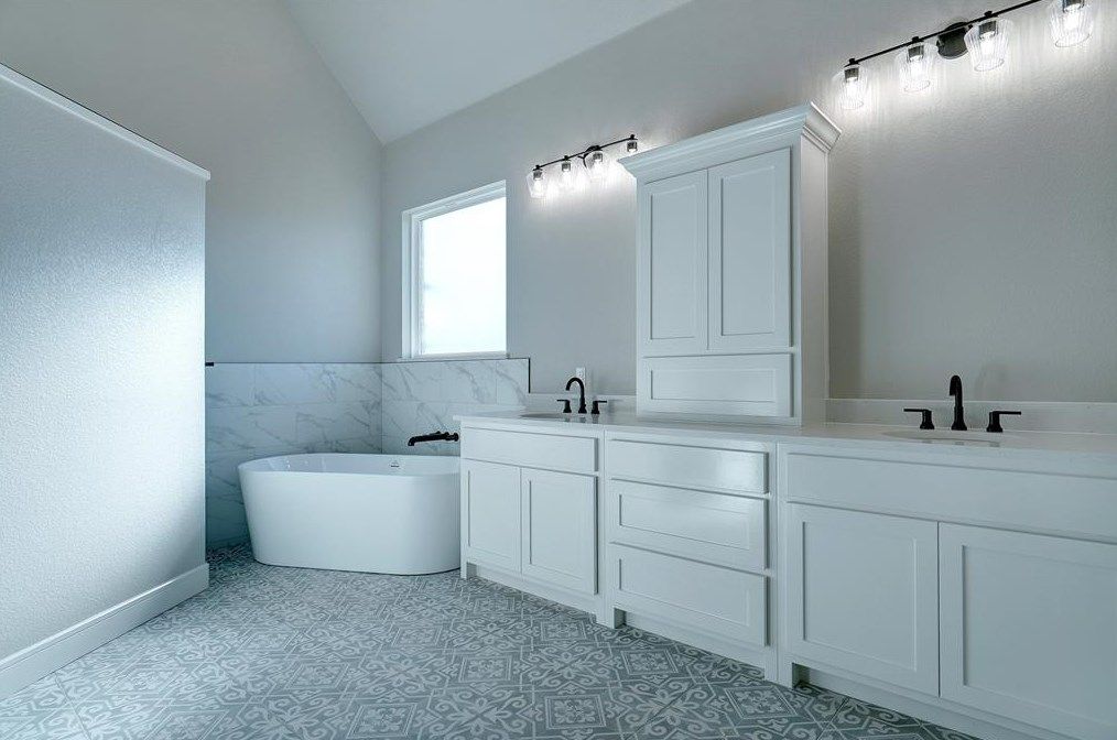Custom bathroom cabinets by Living Stone Contruction